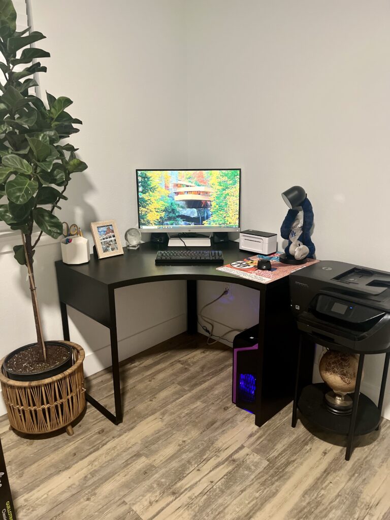 office set up to work from home with kids 